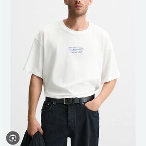 Zara White Men's T-Shirt